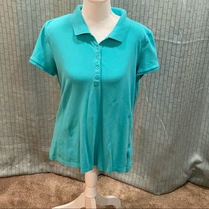 Faded Glory teal/blue collared polo